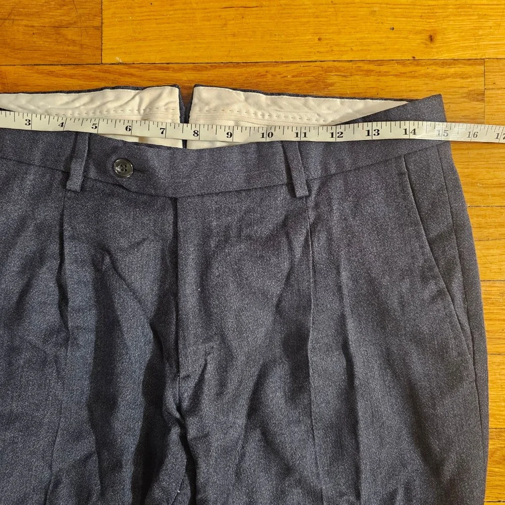 LANIERI Men's Blue Wool Trousers Pants Waist 30